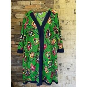 Buckhead Betties Peacock Shift Dress-Size XL